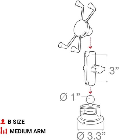 RAM MOUNTS X-Grip Large Phone Mount with Long Arm Twist-Lock Suction Cup in Kuwait