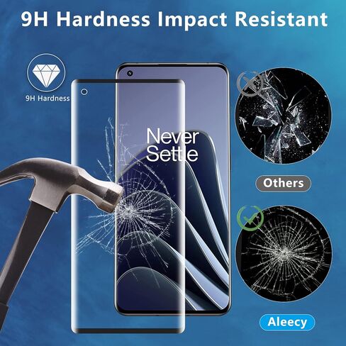 Aleecyn (2+2) واقي شاشة من الزجاج المقوى لهاتف One plus 10 Pro 5G وعبوتين من واقي عدسة الكاميرا الزجاجية، فتحة دقيقة، خالية من الفقاعات، سهلة التركيب، صلابة 9H HD، حواف منحنية ثلاثية الأبعاد in Kuwait