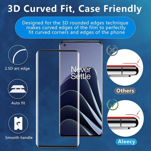 Aleecyn (2+2) واقي شاشة من الزجاج المقوى لهاتف One plus 10 Pro 5G وعبوتين من واقي عدسة الكاميرا الزجاجية، فتحة دقيقة، خالية من الفقاعات، سهلة التركيب، صلابة 9H HD، حواف منحنية ثلاثية الأبعاد in Kuwait