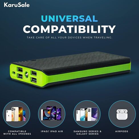Power Bank 50000mAh Portable Charger 22.5W 4 USB 3.0 QC PD4 for iPhone and Samsung, Phone Battery Pack 50000mAh Powerbank Cell Phones External Powered Banks Fast Charging (Blue Upgraded 2024) in Saudi Arabia