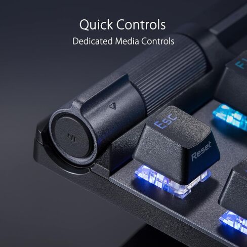 ASUS ROG Strix Flare II Animate 100% RGB Gaming Keyboard - Hot-swappable, ROG NX Blue Linear Switches, Customizable LED Display, PBT Keycaps, Acoustic Dampening Foam, Media Controls, Wrist Rest in Saudi Arabia