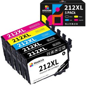 212XL 212 Ink Cartridges for Epson Printer Remanufactured Replacement for Epson 212 Ink Cartridges Work with Epson XP-4100 XP-4105 Workforce WF-2830 WF-2850 (2 Black, Yellow, Magenta, Cyan, 5 Pack) in Kuwait
