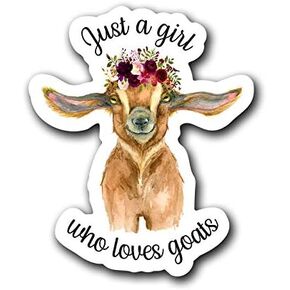 Just A Girl Who Loves Goats Vinyl Decal Sticker | Cars Trucks Vans Walls Laptops Cups | Full Color Printed | 5.5 Inch | KCD3023 in Saudi Arabia