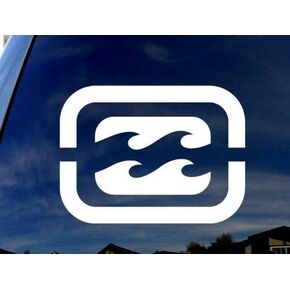 Billabong Wave Logo - Vinyl - 5" Wide (Color: White) Decal Laptop Tablet Skateboard car Stickers in Kuwait