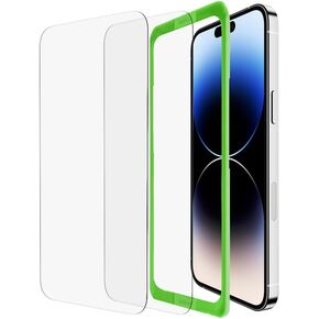 Belkin ScreenForce TemperedGlass Treated Screen Protector for iPhone 14 Pro - Ultra-Slim & Scratch-Resistant w/Anti-Fingerprint Coating + Easy Align Tray for Fast, Bubble Free Application
