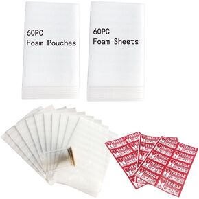 WETRUIFANZHI 120 Pack 8.5"X 13"Cushion Wrap Foam Pouches & Foam Sheets for Moving,Shipping,Packaging, Storage-Safely,1/13"Thickness,Extra 30 PCS Fragile Stickers Labels-Protect Glasses and Dishes in Saudi Arabia