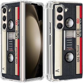 Petonist for Z Fold 5 Case Retro Cassette Tape Design Vintage Music Mixtape Pattern Phone Cover for Women Girls Men Kids Aesthetic Funny Cool Unique Soft TPU Cases for Samsung Galaxy Z Fold5 5G