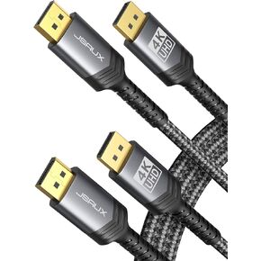 كابل JSAUX DisplayPort 2 حزمة 6 أقدام، 4K DP 1.2 كابل | 4K@60 هرتز، 2K@165 هرتز، 2K@144 هرتز | HDR، 21.6 جيجابت في الثانية، FreeSync، سلك منفذ عرض G-Sync لشاشة الألعاب Graphics 3090 PC - رمادي in Kuwait