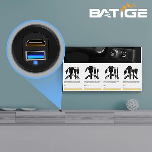 Alloy USB 3.0 & HDMI Male to Female Car Mount Flush Cable 3ft in Kuwait