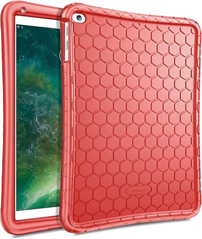 Fintie Case for iPad 6th Generation 2018 / iPad 5th Gen 2017/ iPad Air 2 / iPad Air - [Honey Comb Series] Lightweight Anti-Slip Kids Friendly Shockproof Silicone Cover, Black in Saudi Arabia