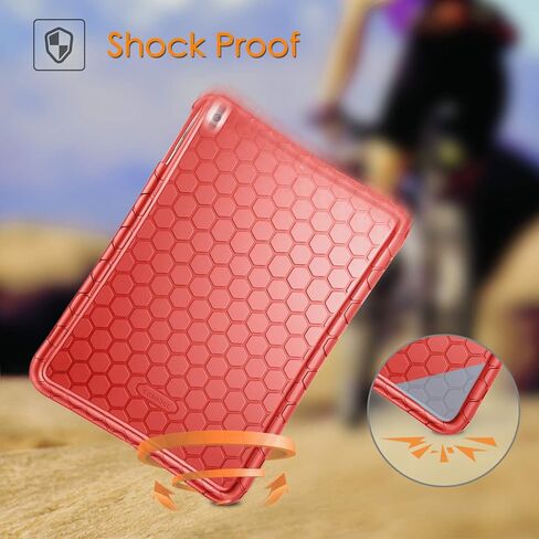 Fintie Case for iPad 6th Generation 2018 / iPad 5th Gen 2017/ iPad Air 2 / iPad Air - [Honey Comb Series] Lightweight Anti-Slip Kids Friendly Shockproof Silicone Cover, Black in Saudi Arabia
