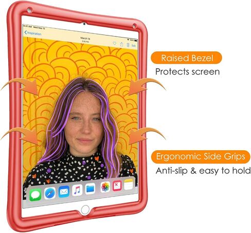 Fintie Case for iPad 6th Generation 2018 / iPad 5th Gen 2017/ iPad Air 2 / iPad Air - [Honey Comb Series] Lightweight Anti-Slip Kids Friendly Shockproof Silicone Cover, Black in Saudi Arabia