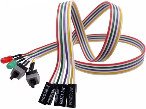 ThsGivingStore 1 Pack Desktop Computer Case Motherboard On/Off/Reset/HDD Switch Power Cord ATX Case Front Bezel Wire with Red Green LED Indicator Light PC Power Button Switch Power SW Cable in Saudi Arabia