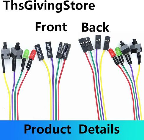 ThsGivingStore 1 Pack Desktop Computer Case Motherboard On/Off/Reset/HDD Switch Power Cord ATX Case Front Bezel Wire with Red Green LED Indicator Light PC Power Button Switch Power SW Cable in Saudi Arabia