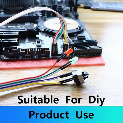 ThsGivingStore 1 Pack Desktop Computer Case Motherboard On/Off/Reset/HDD Switch Power Cord ATX Case Front Bezel Wire with Red Green LED Indicator Light PC Power Button Switch Power SW Cable in Saudi Arabia