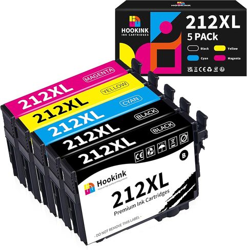212XL 212 Ink Cartridges for Epson Printer Remanufactured Replacement for Epson 212 Ink Cartridges Work with Epson XP-4100 XP-4105 Workforce WF-2830 WF-2850 (2 Black, Yellow, Magenta, Cyan, 5 Pack) in Kuwait
