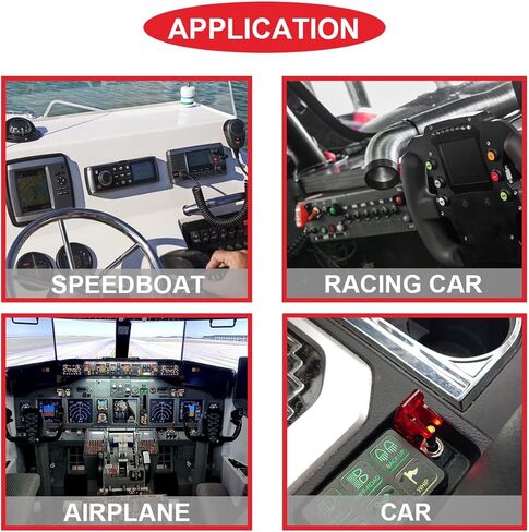MKBKLLJY 2 مجموعات 5 عصابة الروك تبديل لوحة التبديل مع 12V DC جولة نقطة مضاءة 20A 3 دبابيس تشغيل / إيقاف SPST التبديل التحكم الأزرق / الأحمر ضوء LED، مع موصل تقليص الحرارة الأزرق، المسمار، سلك الطائر للسيارة / القارب in Kuwait