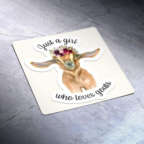 Just A Girl Who Loves Goats Vinyl Decal Sticker | Cars Trucks Vans Walls Laptops Cups | Full Color Printed | 5.5 Inch | KCD3023 in Saudi Arabia