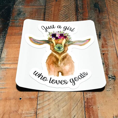 Just A Girl Who Loves Goats Vinyl Decal Sticker | Cars Trucks Vans Walls Laptops Cups | Full Color Printed | 5.5 Inch | KCD3023 in Saudi Arabia