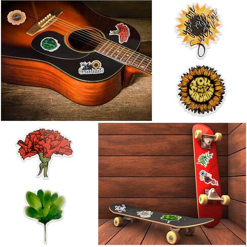 210 Pieces Flower Stickers Plant Stickers Waterproof Vinyl Flower Stickers for Scrapbooking Water Bottle Stickers Trendy Pack Cute Plant Laptop Stickers for Journaling Luggage Car for Adults Teens in Saudi Arabia