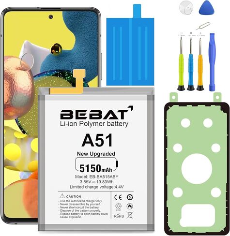 BEBAT Replacement Battery for Samsung Galaxy A51,5150mAh High Capacity 0 Cycle Lithium Polymer Battery for Samsung Galaxy A51 SM-A515F SM-A515F/DS with Tool Kits,EB-BA515ABY in Saudi Arabia