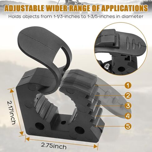 دسيسيمو مشبك تثبيت مطاطي سريع الفك يناسب ادوات التركيب بقطر 1-1/3 انش الى 1-3/5 انش ومتوافق مع شاحنات الطرق الوعرة والقوارب والمعدات العسكرية وسيارات الدفع الرباعي والمركبات in Kuwait