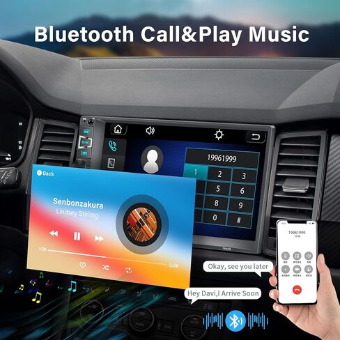 Double Din Car Stereo Audio with Bluetooth,7" Touchscreen Double Din Car Radio with Backup Camera, Steering Wheel Remote,USB Mirror Link,FM Radio,USB/AUX/TF Port in Kuwait