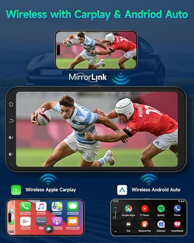 ستيريو سيارة Spedal Wireless Carplay، 2024 محمول 6.25 بوصة 2K Dash Cam وكاميرا احتياطية 1080P وضبط تلقائي للسطوع مع Apple CarPlay وAndroid Auto/Bluetooth/64G TF Card in Kuwait