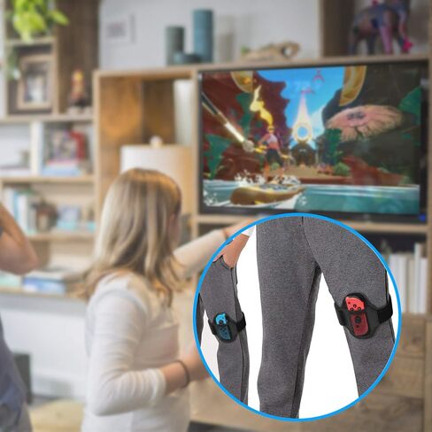 حزام الساق من Fyoung من أجل لعبة نينتندو سويتش، حلقة ملائمة للمغامرة، رباط ساق رياضي مرن قابل للتعديل - عبوة من قطعتين in Kuwait