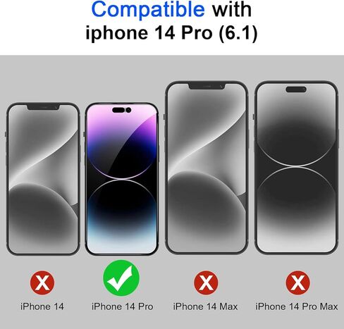 Uminy متوافق مع iPhone 14 Pro 6.1 بوصة - 2 حزمة الخصوصية حامي الشاشة الزجاج المقسى ، تغطية كاملة ، خالية من الفقاعات ، حالة صديقة ، إطار التثبيت ، [مكافحة التجس] in Kuwait