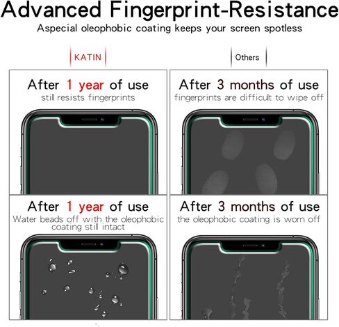 KATIN [2-Pack] Screen Protector For iPhone 11 Pro Max, iPhone XS Max 6.5-inch Tempered Glass, 9H Hardness, Anti Scratch, Bubble Free, Case Friendly in Kuwait