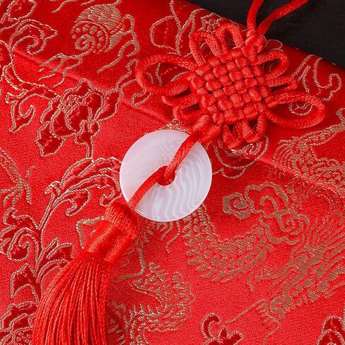 ايسوين مظاريف حمراء للعام الصيني الجديد 2024 من قماش الحرير، اكياس هدايا من القماش الحريري، جيوب للنقود والعملات المعدنية وحامل بطاقات الحظ لمستلزمات الربيع وحفلات الزفاف in Kuwait
