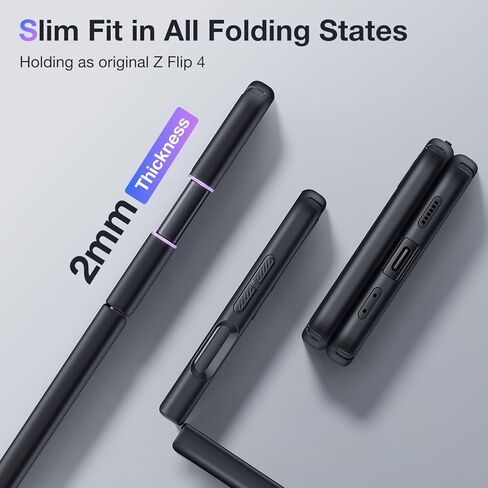 حافظة Humixx لهاتف Samsung Flip 4 [واقي عدسة عالي الدقة * 2] [حماية من الدرجة المتوسطة] [مضادة لبصمات الأصابع] خلفية صلبة من البولي كربونات ذات ملمس حريري، حافة TPU ناعمة غير قابلة للانزلاق، وسادة هوائية مقاومة للصدمات لجراب Galaxy Z Flip 4، أسود in Kuwait