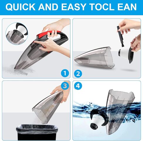 ريزيرف مكنسة كهربائية للسيارة ذات طبقتين مع ضوء LED 7500PA 12 فولت 16.4 قدم محمولة باليد مكنسة كهربائية للسيارة للاستخدام الرطب والجاف in Kuwait