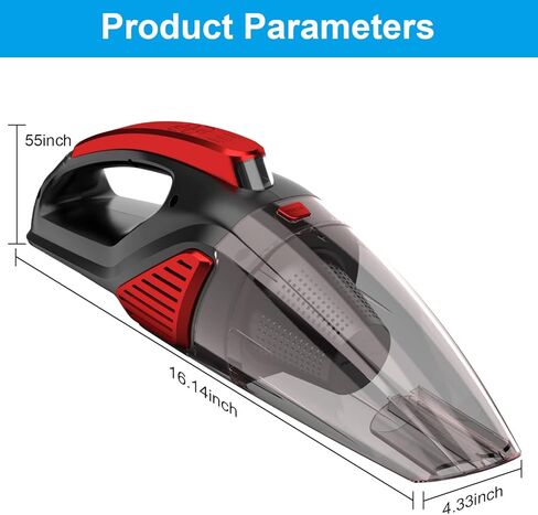 ريزيرف مكنسة كهربائية للسيارة ذات طبقتين مع ضوء LED 7500PA 12 فولت 16.4 قدم محمولة باليد مكنسة كهربائية للسيارة للاستخدام الرطب والجاف in Kuwait