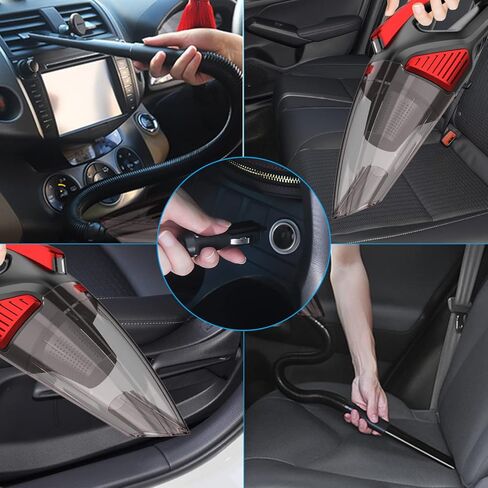 ريزيرف مكنسة كهربائية للسيارة ذات طبقتين مع ضوء LED 7500PA 12 فولت 16.4 قدم محمولة باليد مكنسة كهربائية للسيارة للاستخدام الرطب والجاف in Kuwait