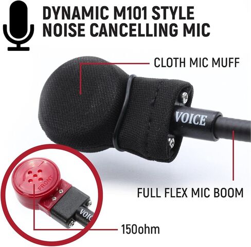 سماعة رأس خوذة NASCAR متينة لأجهزة راديو السباق والاتصالات الإلكترونية - تتميز بميكروفون M101 Flex Boom 3.5 ومقبس أذن in Kuwait