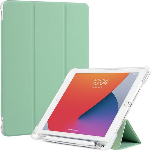 حافظة ProtUTab iPad Air متوافقة مع iPad 9.7 بوصة 2017 الجيل الخامس، حامل ثلاثي الطي نحيف للاستيقاظ والنوم التلقائي متوافق مع iPad Air الجيل الثاني، TPU خفيف الوزن لـ 9.7 بوصة مع حامل أقلام، أخضر in Kuwait