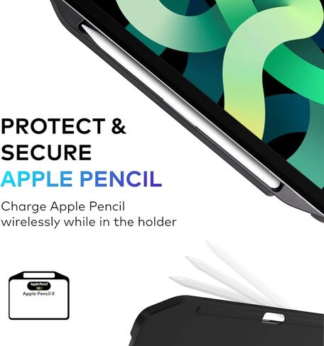 جراب مغناطيسي SWITCHEASY CoverBuddy 2022-2020 10.9 بوصة iPad Air 5 و4 وiPad Pro 11 بوصة، متوافق مع لوحة المفاتيح السحرية، مع حامل قلم رصاص يدعم شحن قلم Apple - أسود (لوحة المفاتيح غير متضمنة) in Kuwait