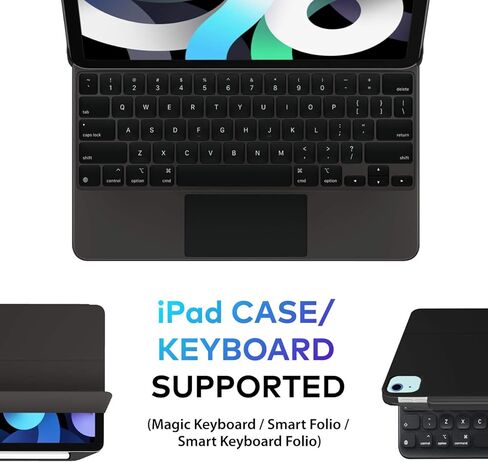 جراب مغناطيسي SWITCHEASY CoverBuddy 2022-2020 10.9 بوصة iPad Air 5 و4 وiPad Pro 11 بوصة، متوافق مع لوحة المفاتيح السحرية، مع حامل قلم رصاص يدعم شحن قلم Apple - أسود (لوحة المفاتيح غير متضمنة) in Kuwait