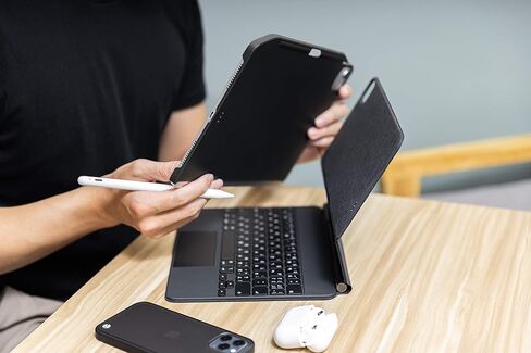 جراب مغناطيسي SWITCHEASY CoverBuddy 2022-2020 10.9 بوصة iPad Air 5 و4 وiPad Pro 11 بوصة، متوافق مع لوحة المفاتيح السحرية، مع حامل قلم رصاص يدعم شحن قلم Apple - أسود (لوحة المفاتيح غير متضمنة) in Kuwait
