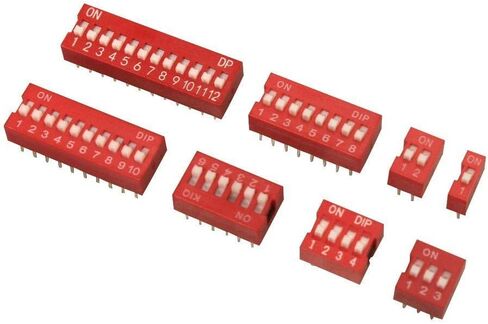 DAOKI 40PCS DIP Switch Assorted Kit Red 1 2 3 4 6 8 10 12Position 2.54mm On Off Slide Type Switch for Breadboard with Jump Wire in Saudi Arabia