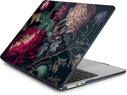 حافظة Batianda Premium لجهاز MacBook Air الجديد مقاس 15 بوصة 2023 مع شريحة M2 موديل A2941، غلاف صلب بلاستيكي واقٍ مصمم وغطاء لوحة مفاتيح وواقي شاشة، حقل زهور in Kuwait