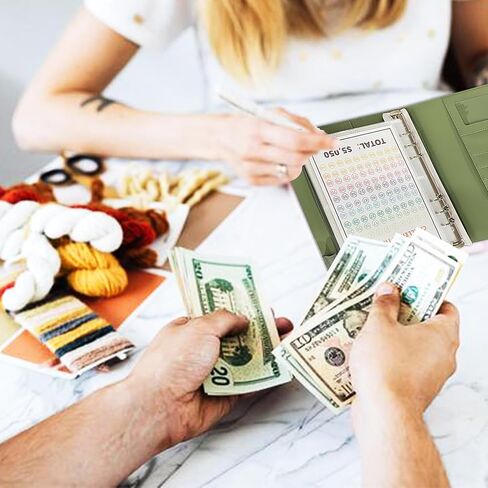 YHMOOMSIN 100 مغلف، حافظة ميزانية تحدي توفير المال، A5 حافظة تحديات التوفير، حافظة الميزانية مع مغلفات نقدية، توفير المال - تعظيم 5050 دولارًا (أرجواني) in Kuwait