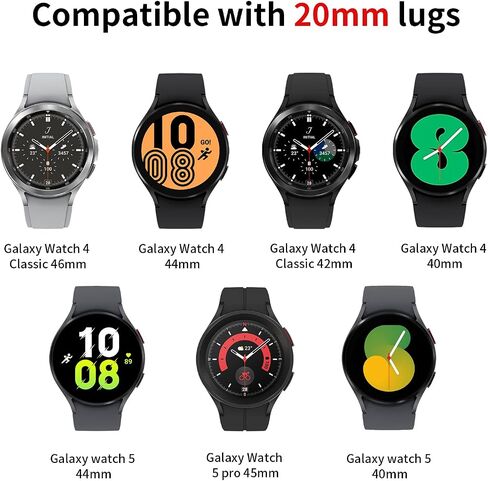 حزام AorCeytp مصمم بدون فجوة متوافق مع ساعة Samsung Galaxy Watch 6/5/4 40 مم 44 مم/ساعة 4 كلاسيكية/ساعة 5 Pro/ساعة 6 كلاسيكية 43 مم 47 مم، أشرطة بديلة رياضية من السيليكون الناعم قابلة للتعديل للنساء والرجال in Saudi Arabia