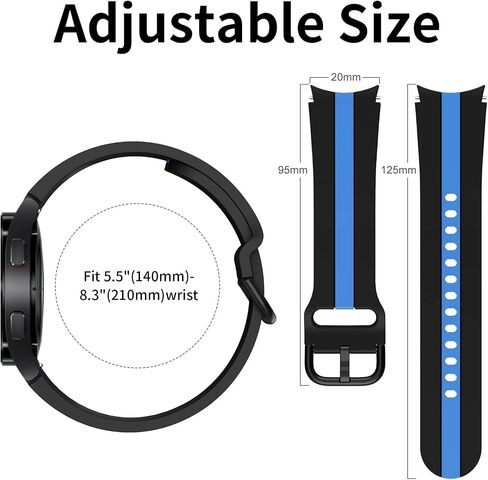 حزام AorCeytp مصمم بدون فجوة متوافق مع ساعة Samsung Galaxy Watch 6/5/4 40 مم 44 مم/ساعة 4 كلاسيكية/ساعة 5 Pro/ساعة 6 كلاسيكية 43 مم 47 مم، أشرطة بديلة رياضية من السيليكون الناعم قابلة للتعديل للنساء والرجال in Saudi Arabia