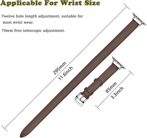 Hstrap متوافق مع سوار ساعة أبل الجلدي للنساء 38 مم 40 مم 41 مم 42 مم 44 مم 45 مم 49 مم جولة مزدوجة نحيفة من الجلد الطبيعي سوار ساعة iWatch Ultra2/Ultra Series 9 8 7 6 5 4 3 2 1 in Kuwait