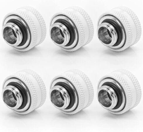 Dracaena 6 Pack G1/4" خيط إلى 16 مم OD تركيب أنابيب صلبة مع حلقات لأنبوب أكريليك صلب لنظام تبريد المياه للكمبيوتر، أسود in Kuwait