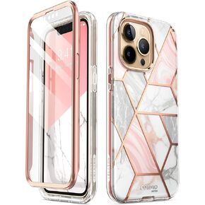 i-Blason Glitter Case for iPhone 13 Pro Max (6.7 Inch) Mobile Phone Case 360 Degree Case Bumper Protective Cover [Cosmo] with Screen Protector 2021 Edition (Marble) in Kuwait
