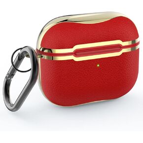 Upgrade Airpods Pro Case Cover with Keychain, Full-Body Protective Case Cover for Airpods Pro 2019,Wireless Charging and Front LED Visible Gold Plated Protective Accessories for Women Men Girl